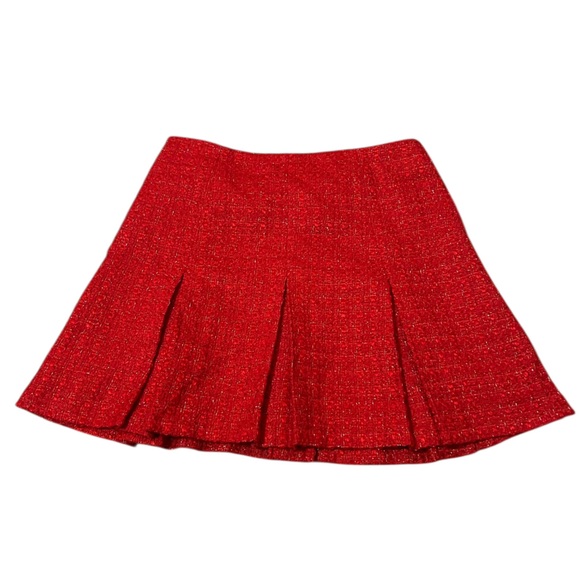 NWT Lilly Pulitzer Cammi Mini A Line Metallic Fiesta Boucle Rococo Red Skirt - Picture 3 of 5